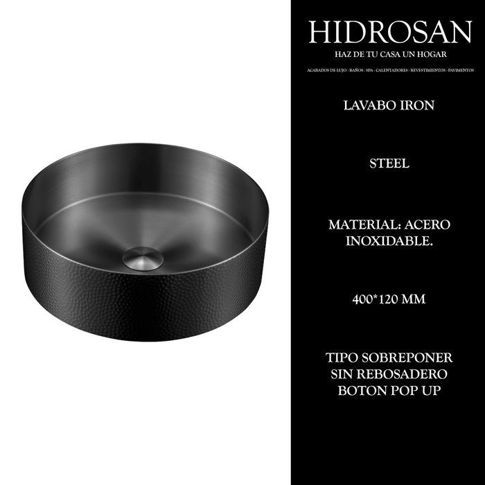 IRON STEEL LAVABO CERAMICA 400X120 PZ CS