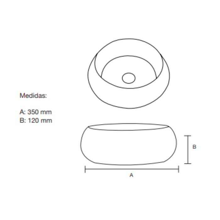COSMIC LAVABO CERAMICA 350X120 PZ CST BL