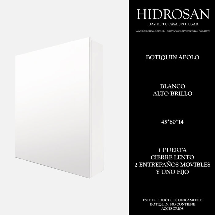 APOLO BOTIQUIN BLANCO ALTO BRILLO 45X60X