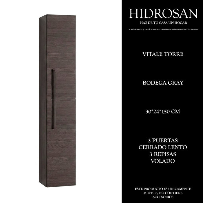 VITALE TORRE 30 2P BODEGA Gray 150X24