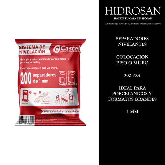 SEPARADORES NIVELANTES 1.0MM 200 PZA CST