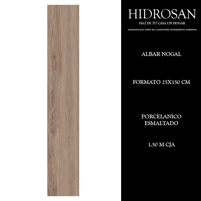 ALBAR Rec Nogal 25X150 Porcelánico Esmal