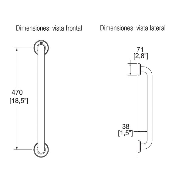 BARRA SEG RECTA 470MM CCHAP AI