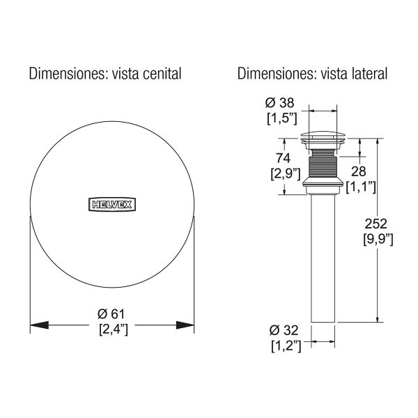 CONTRA PUSH PARA LAVABO C/REB