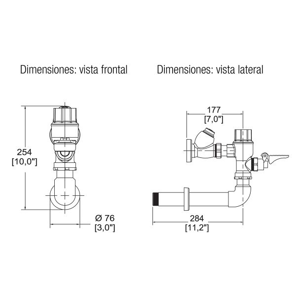 FLUXOMETRO PEDAL WC NCODO 4.8L