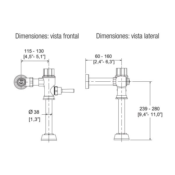 FLUXOMETRO MANIJA PARA WC P 32-38MM