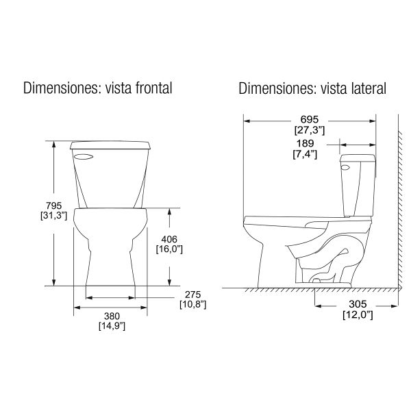 INODORO WC (TZ-TQ) AUSTRAL 3.8L PALANCA