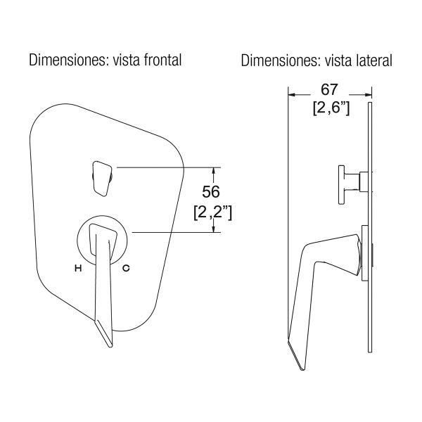 MONOMANDO REGADERA O TINA PIURA C/DESV