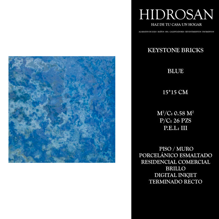 KEYSTONE BRICKS 15X15 BLUE 0.585 CJA 26P