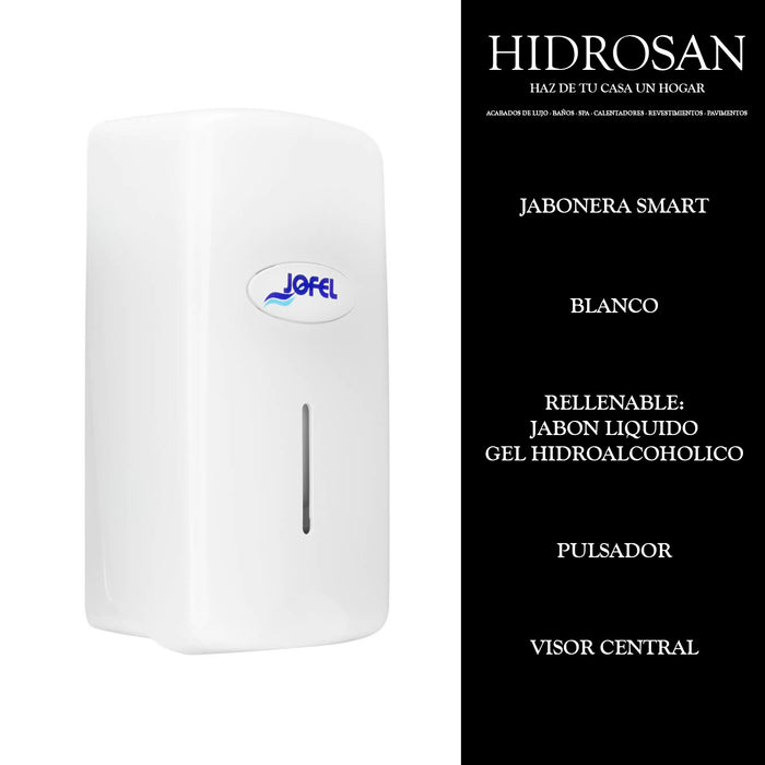 JABONERA SMART RELLENABLE BLANCA LOGO JO