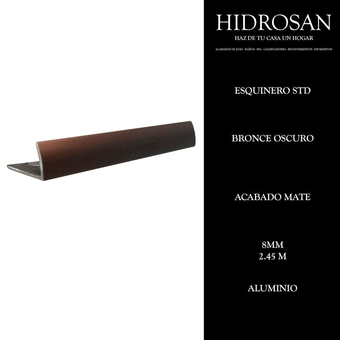 ESQUINERO STD 8MM 12 2.45 ALUMINIO BRONC