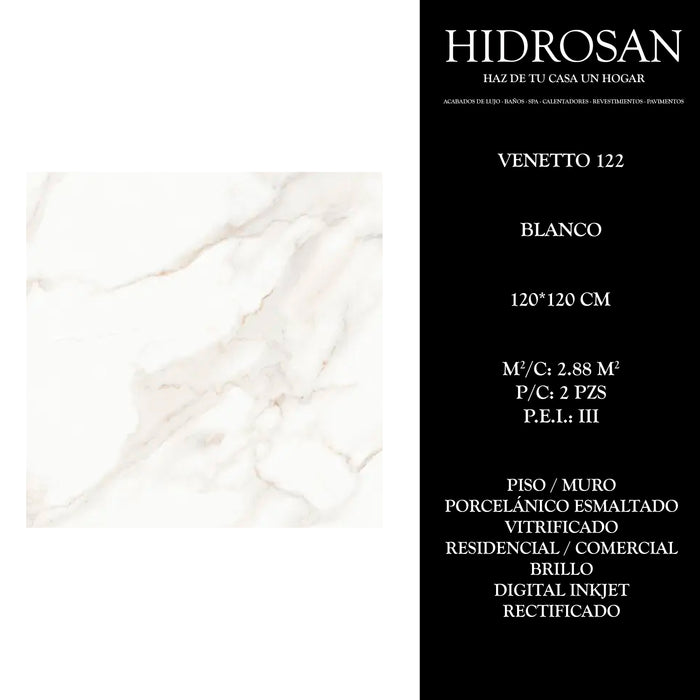 VENETTO 122 VP R DI 120X120 BLANCO 2.88