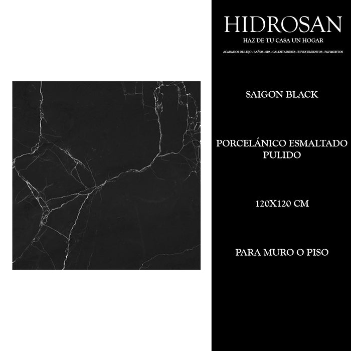 SAIGON BLACK PULIDO PORCELANICO 120X120