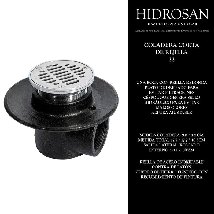 COLADERA REDONDA CORTA DE UNA BOCA DE RE