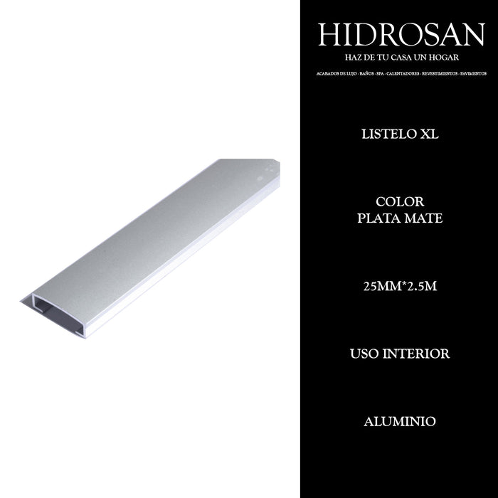 LISTELOS XL  25MMX2.5ML PZA  PLATA MATE
