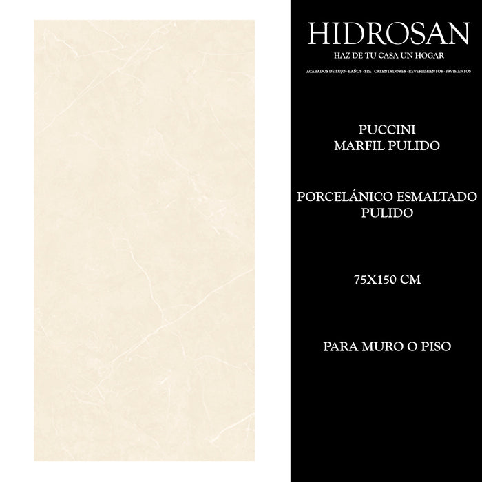 PUCCINI MARFIL PORC PULIDO 75X150 1.13 C