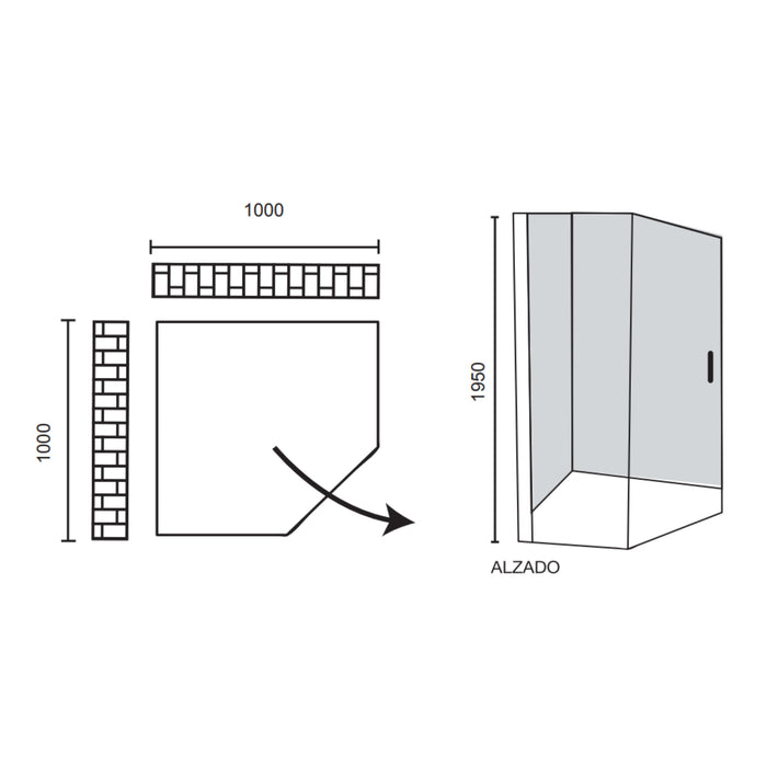 DIAMANTE FRAME CANCEL 1000X1000X1950 PZ