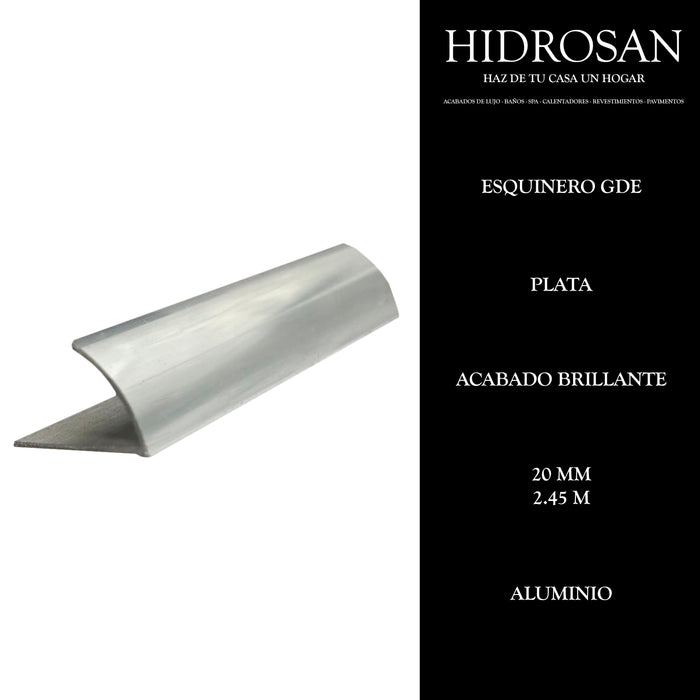 ESQUINERO GDE 20MM 19 2.45 ALUMINIO PLAT