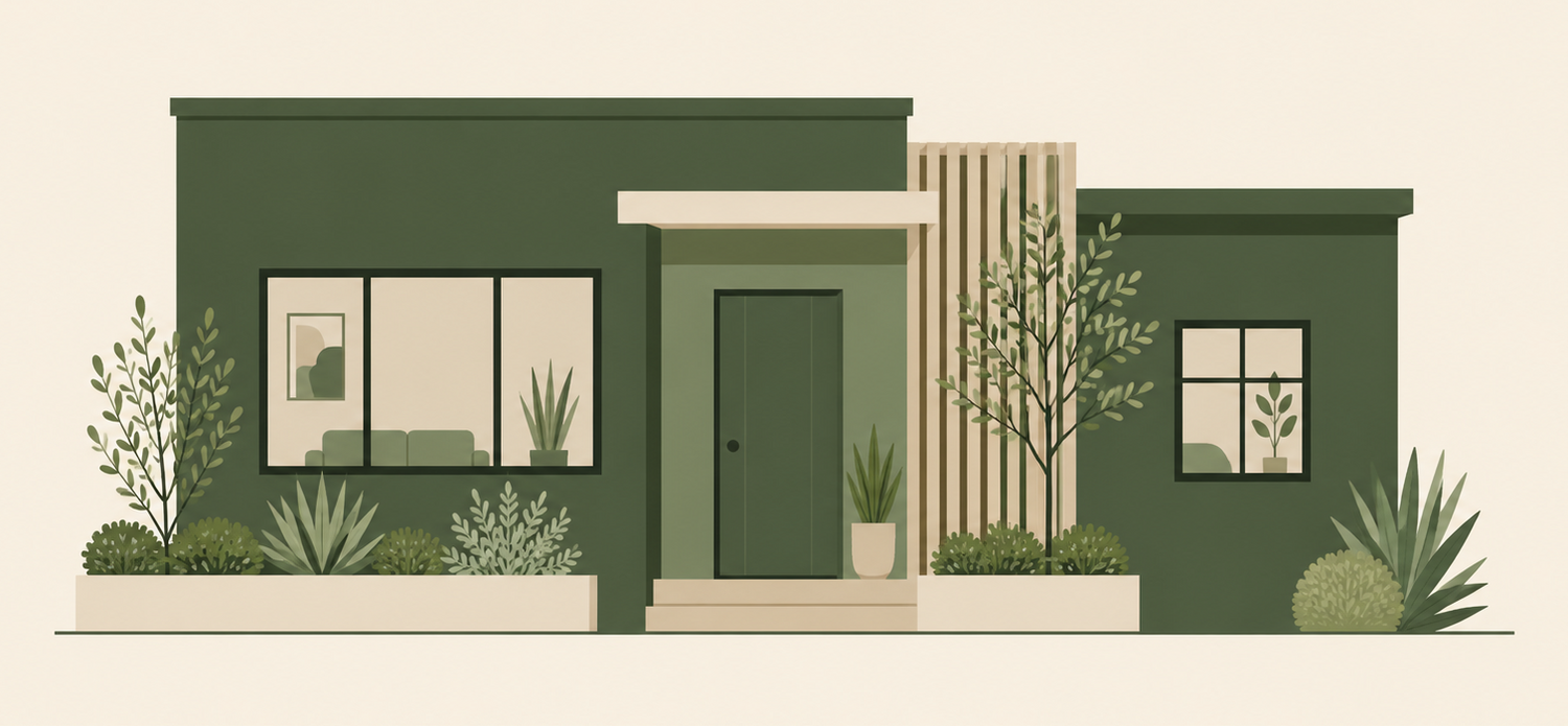 Ilustración de casa pequeña o departamento ideal para calentador Navien NHW500-12 con certificación de altitud 2,200 MSNM en Toluca