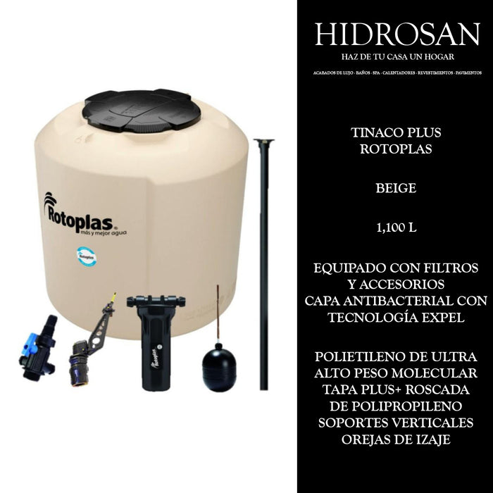 TINACO PLUS 1100L EQUIPADO 500472 ROTOPL