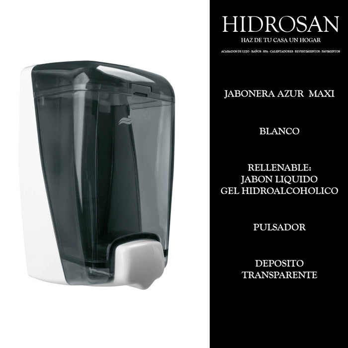 JABONERA AZUR MAXI RELLENABLE BLANCA LOG