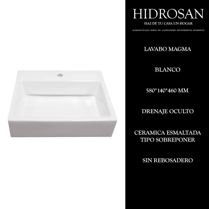 MAGMA LAVABO RECTANGULAR 580X140X460 PZ
