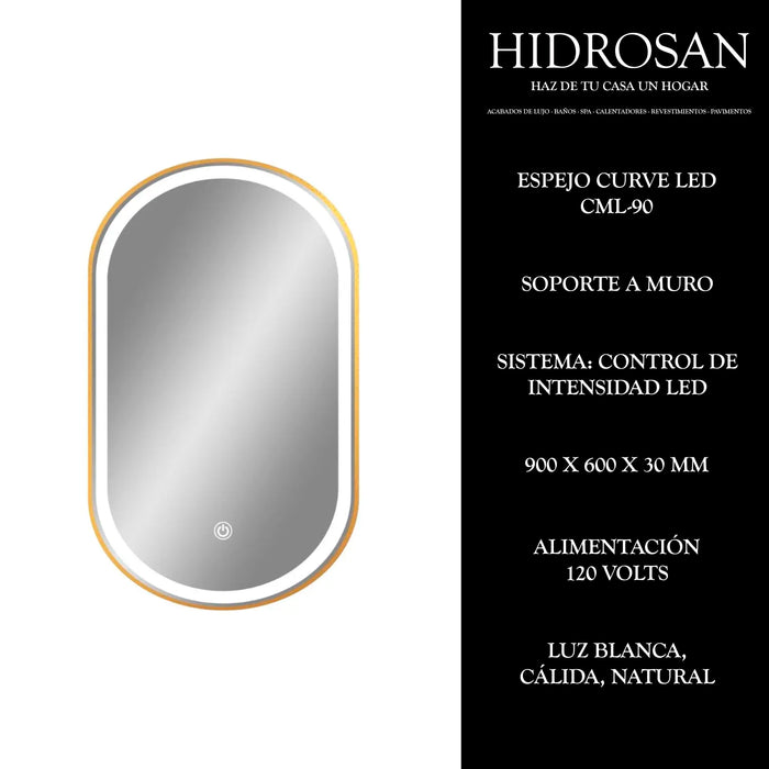 ESPEJO LED 90 CML-90 CURVE 900X600X30MM