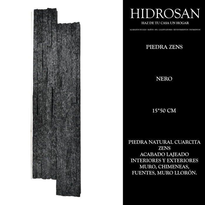 PIEDRA NATURAL ZENS NERO 15X50 13.3M2