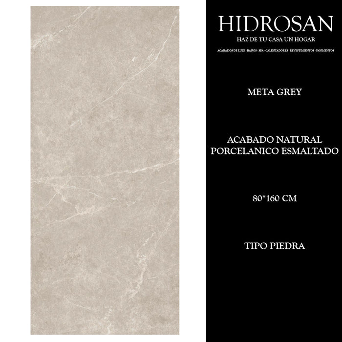 META GREY NATURAL PORCELANICO 80X160 2.8