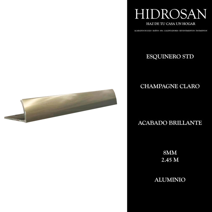 ESQUINERO STD 8MM 15 2.45 ALUMINIO CHAMP