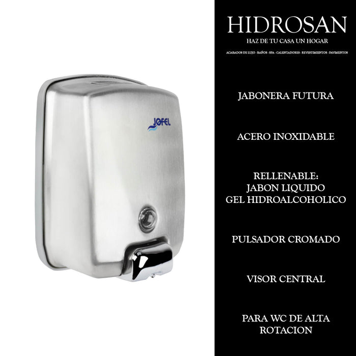 JABONERA FUTURA RELLENABLE INOX. SATINAD