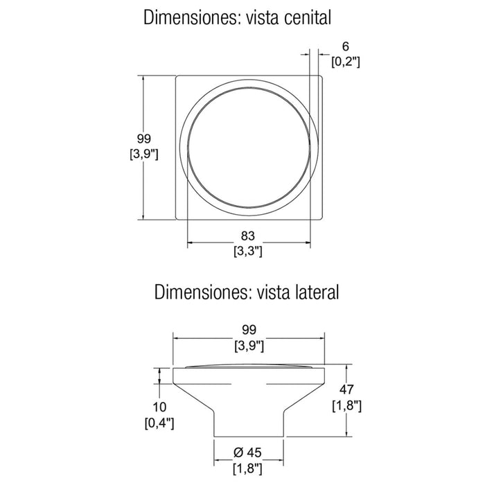 REBOSADERO DE CONTORNO CUADRADO CROMO CO