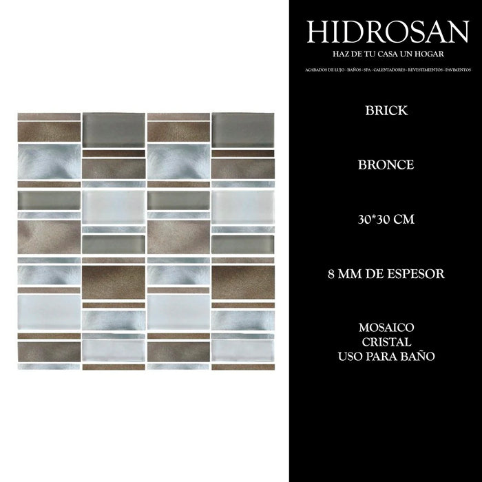BRICK DEC Mixto 8MM 30X30 BRONCE PZA CST