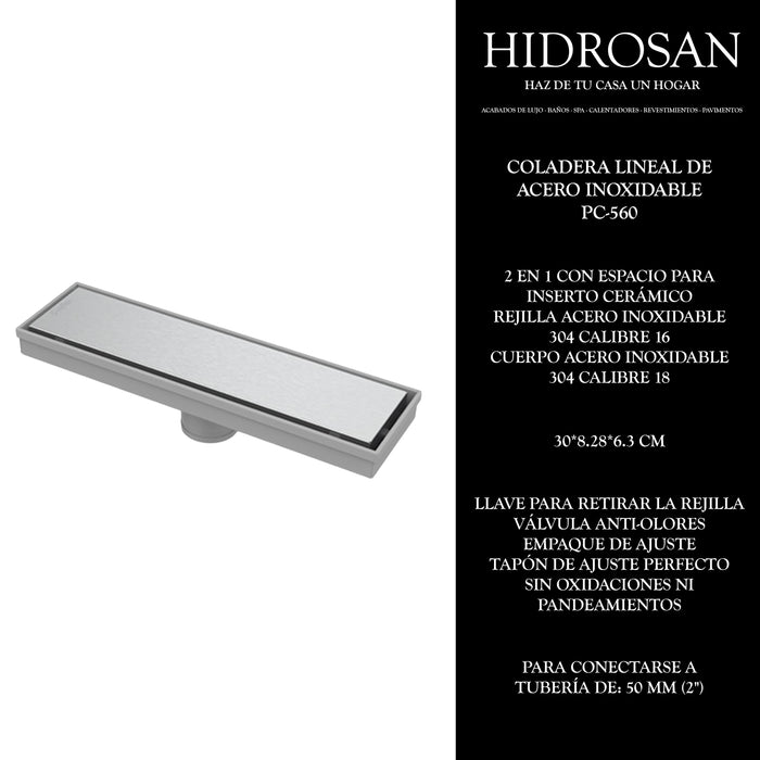Coladera lineal Coflex PC-560 30 cm de a