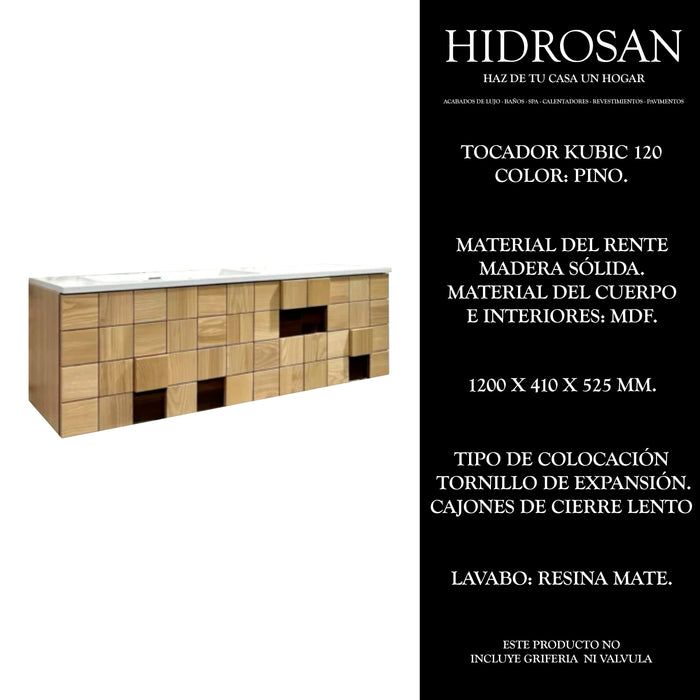 KUBIC 120 TOCADOR INCLUYE LAVABO